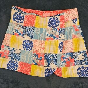 Size 4 Lilly Pulitzer Skort. Casa Marina Lynch Patchwork. Excellent Condition.